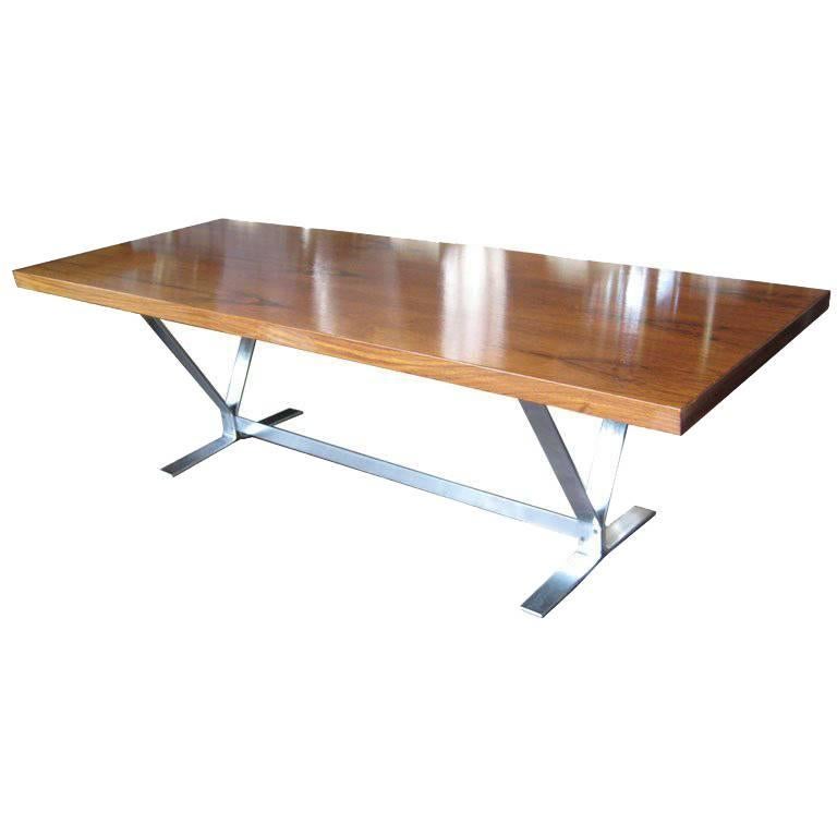 Danish Rosewood and Steel Coffee Table