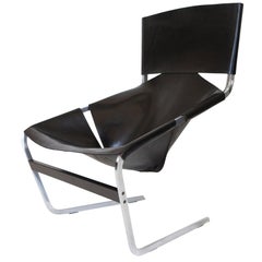 Retro Pierre Paulin Leather Lounge Chair