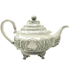 Irish Sterling Silver Teapot, Antique George IV