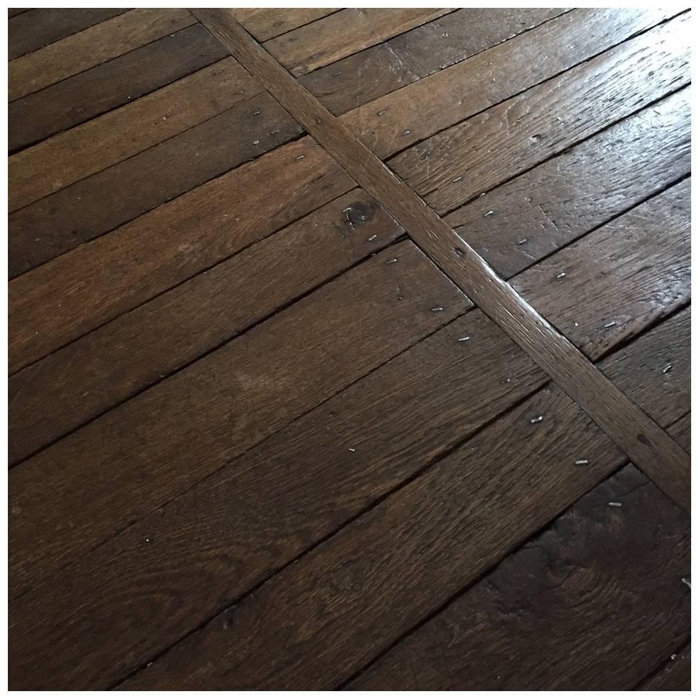Authentic Reclaimed French Antique Wood Oak Flooring, 18th Century For Sale