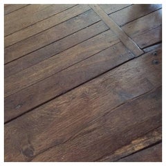 Original French Antique Solid Wood Oak Flooring, 18th Century