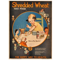 Rare Early Original Advertising Poster by Mabel Lucie Attwell for Shredded Wheat