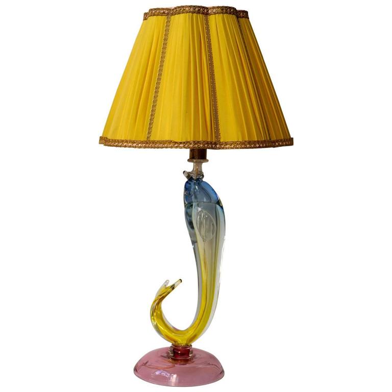Italian Murano Glass Table Lamp For Sale at 1stdibs