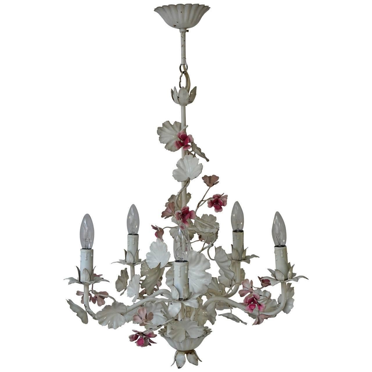 Italian Flower Chandelier For Sale