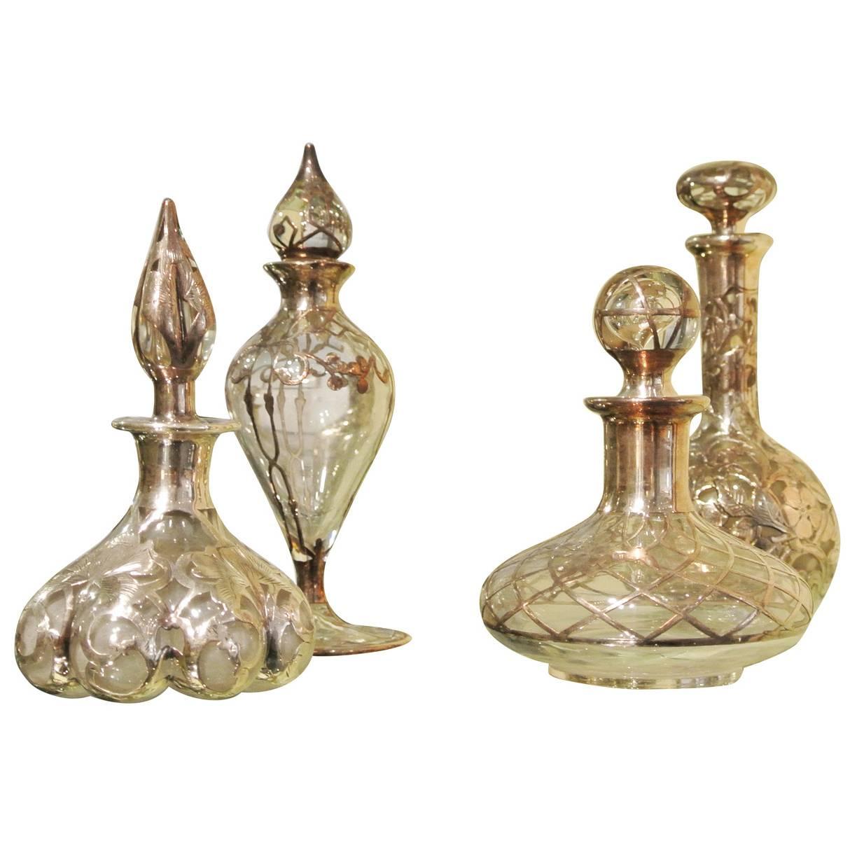 Sterling and Glass Perfume Bottles
