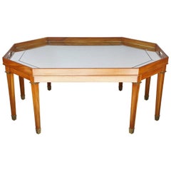 Vintage Blonde Mahogany and Mirror Topped Coffee Table by Ralph Lauren