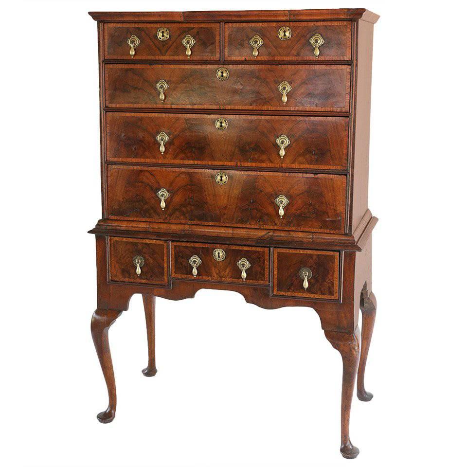 Antique Queen Anne Chest on Stand For Sale