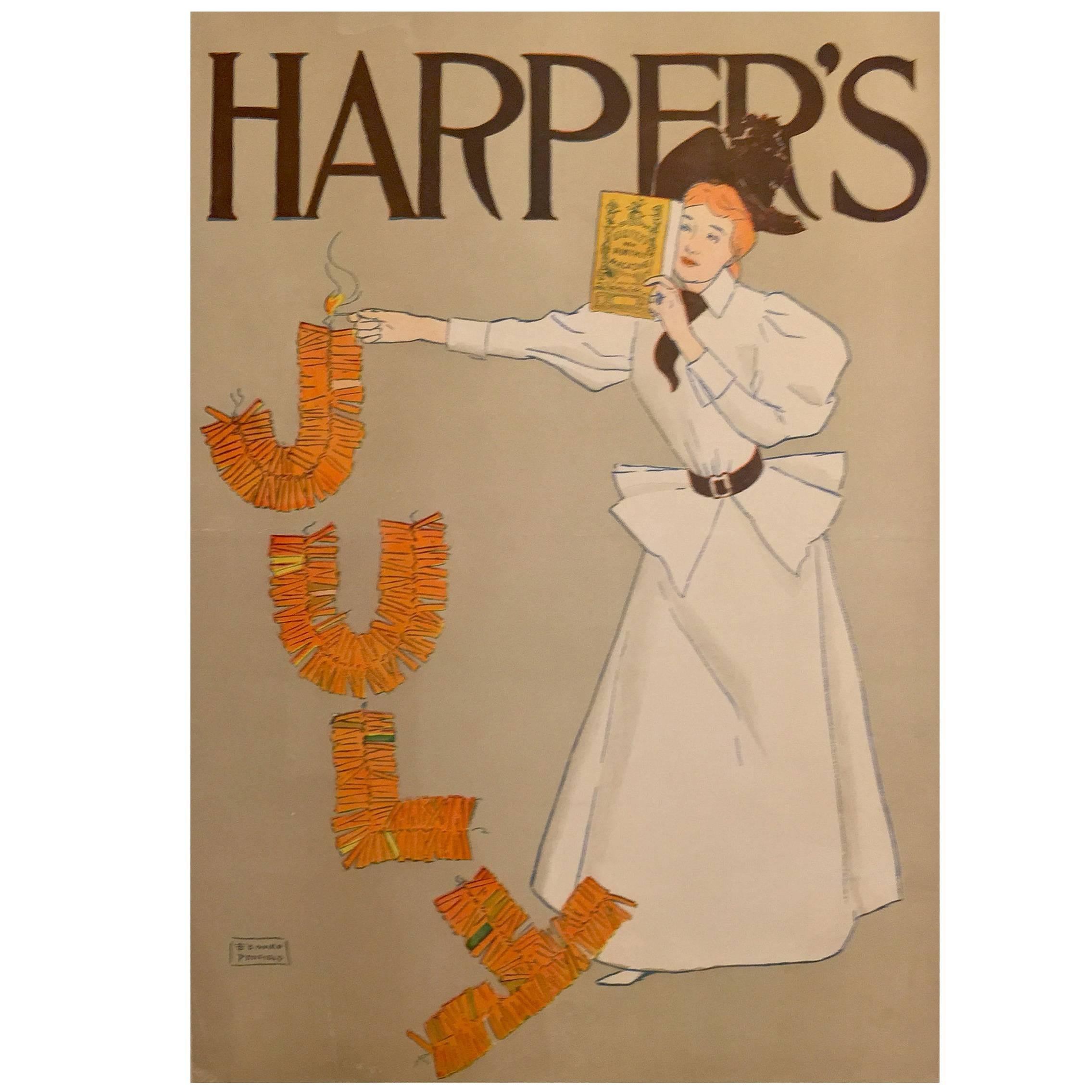 July Harper's Magazine Poster by Edward Penfield, 1894 For Sale