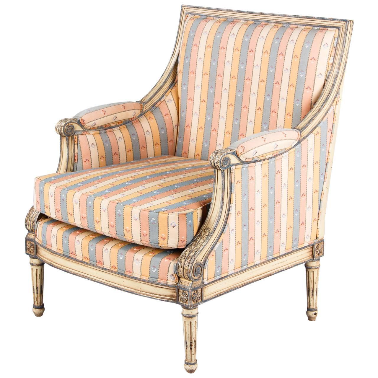 French Louis XVI Style Marquise Armchair, 1950s