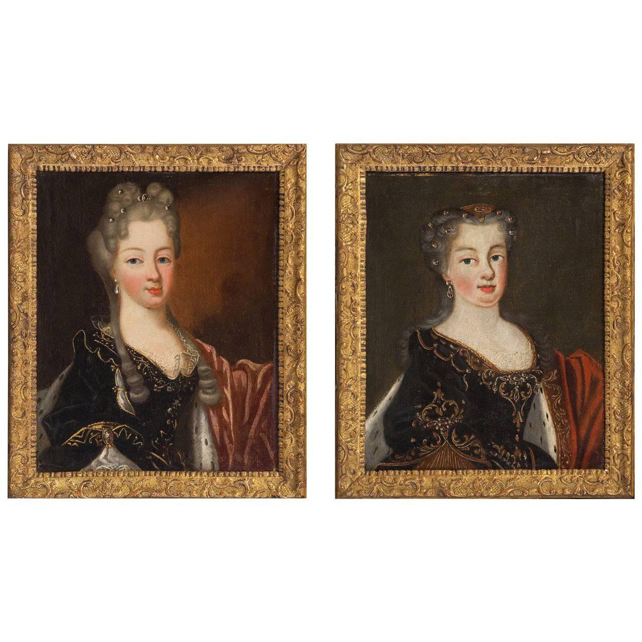 Paintings of Two Louis XV Daughters For Sale