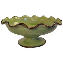 20th Century Earthenware Cake Plate in Green