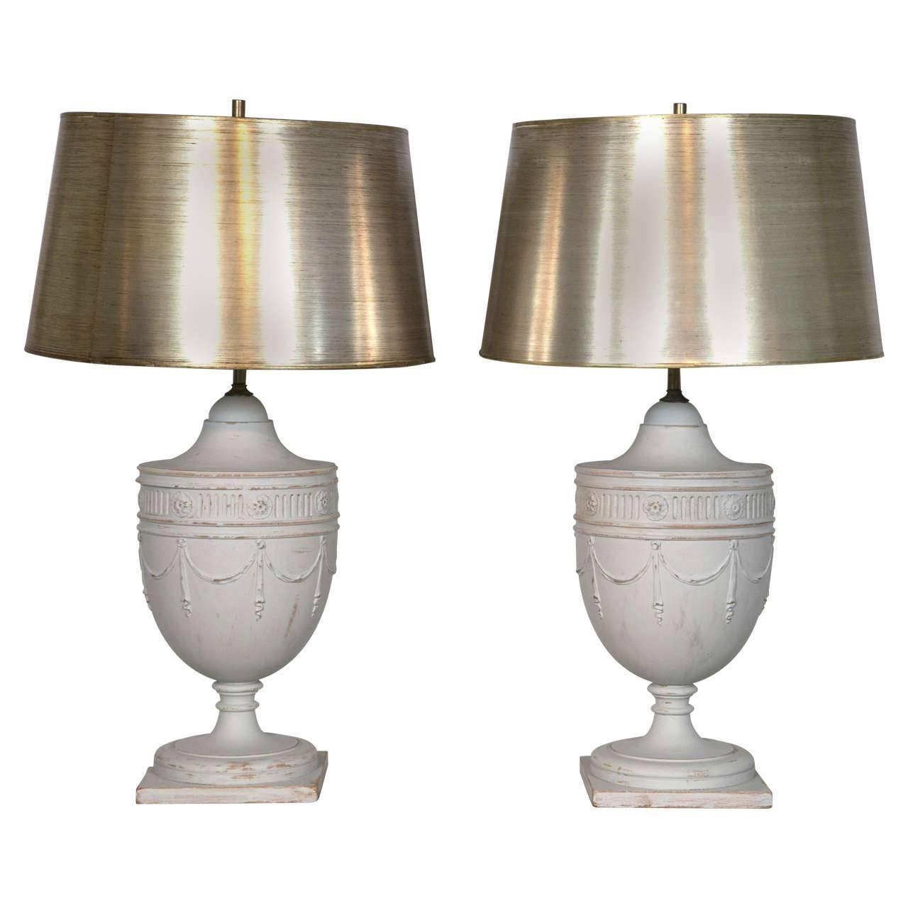 Pair of Neoclassical Style Urn Lamps