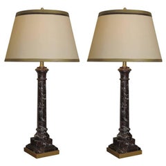 Pair of Early 20th Century Classic Form Marble Lamps