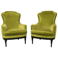 Vintage Pair of Bergere Style Chairs