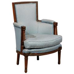 18th Century French Louis XVI Bergere in Walnut 12