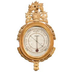 Baromètre en bois doré Louis XVI:: France:: vers 1790