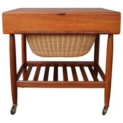 Danish Teak Sewing Table or Cabinet by Vitre