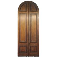 1876 Pair of Oversize Raised Panel Arched Entry Double Doors from New Jersey 3