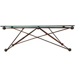 Custom Iron Cats Cradle Industrial Coffee Table or Bench