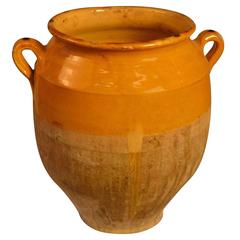 19th Century Yellow Terracotta Confit Jar