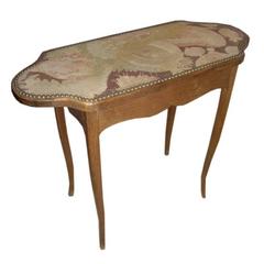 Unusual 19th Century Needlepoint Top Table 2