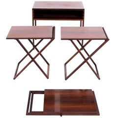 ILLUM WIKKELSO folding table set in warm wood for Silkeborg