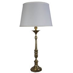 Tall Bronze and Brass French Table Lamp
