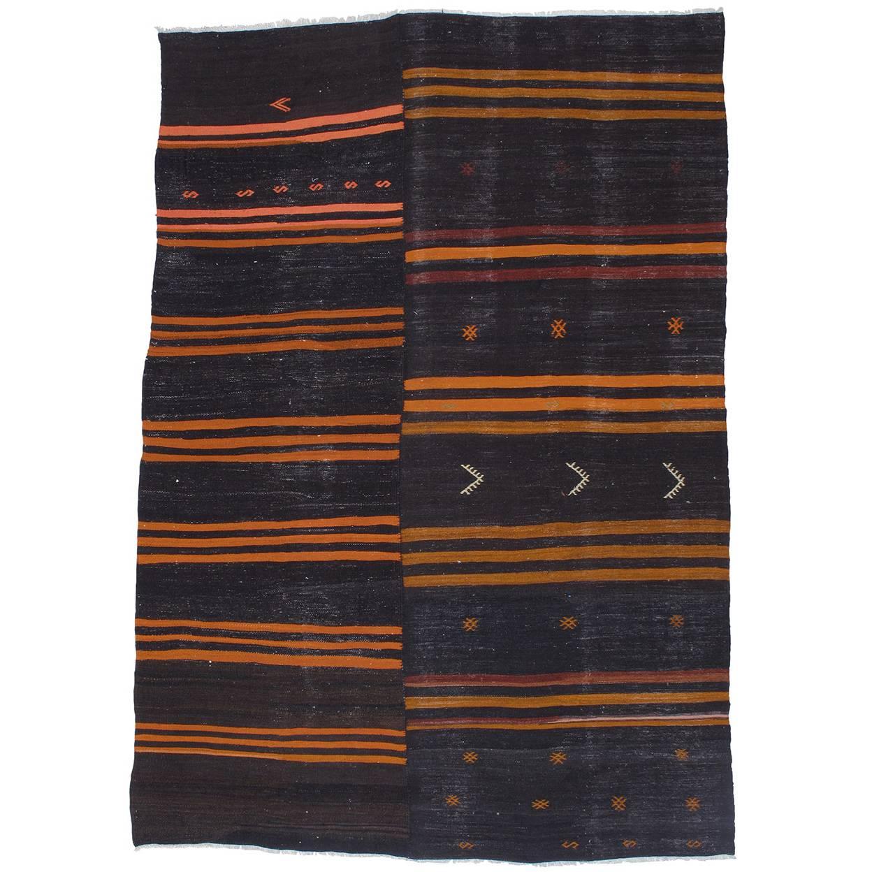 Two-Panel Kilim with Stripes Rug