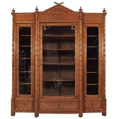 19th Century French Bamboo Bookcase