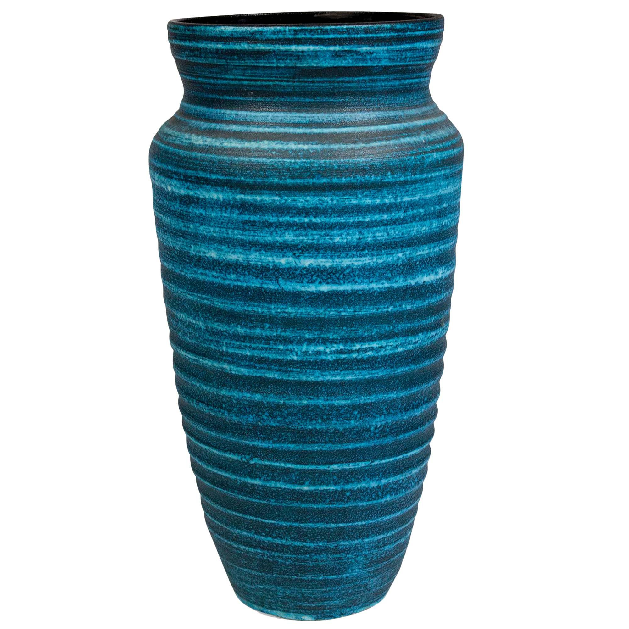 Blue Banded Ceramic Vase by Accolay