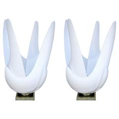 Pair of 1970s Rougier Tulip Lamps 10