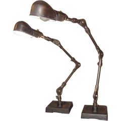 Pair of Industrial Table Lamps by Fostoria