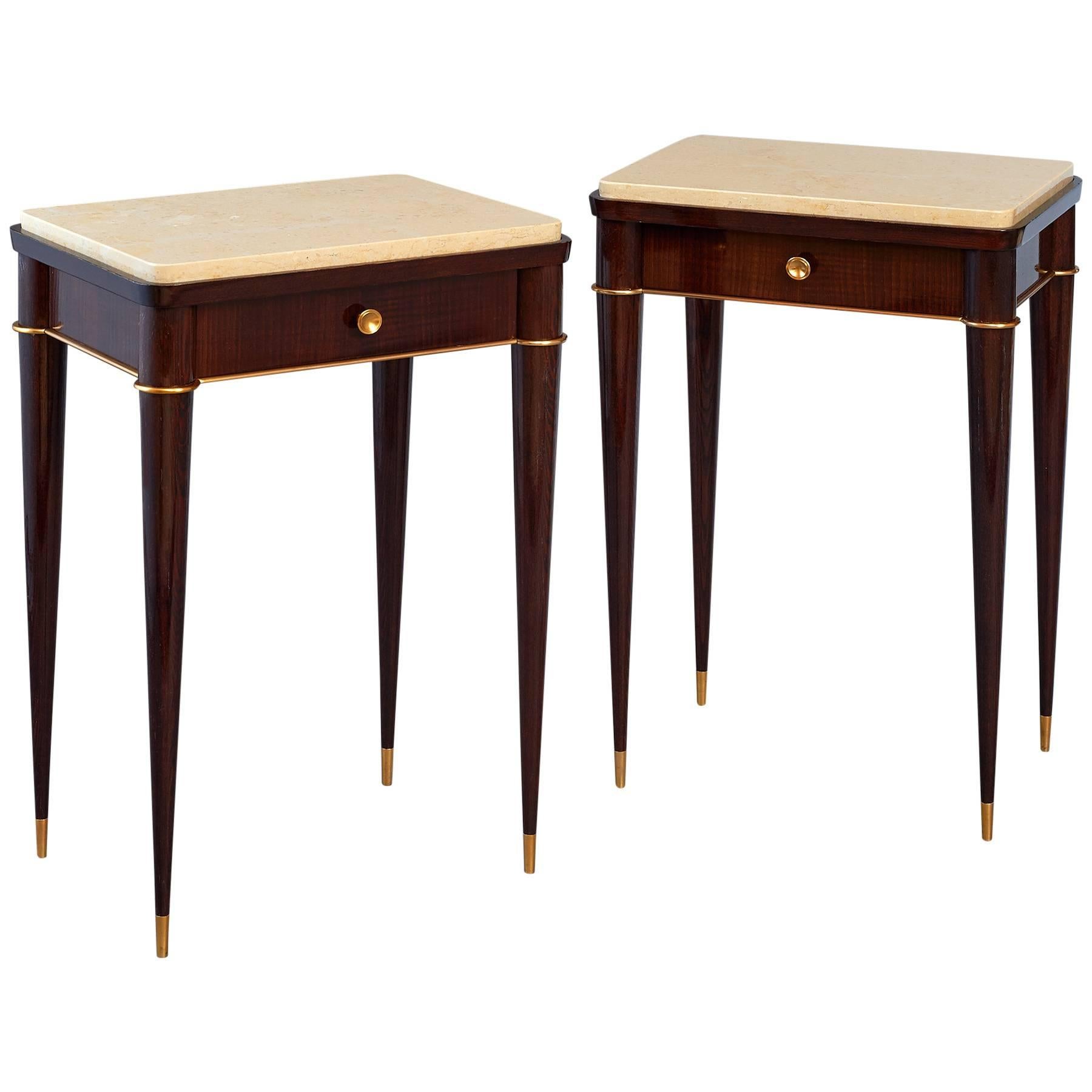 Stunning Pair of 1940's French Side Tables by Batistin Spade 