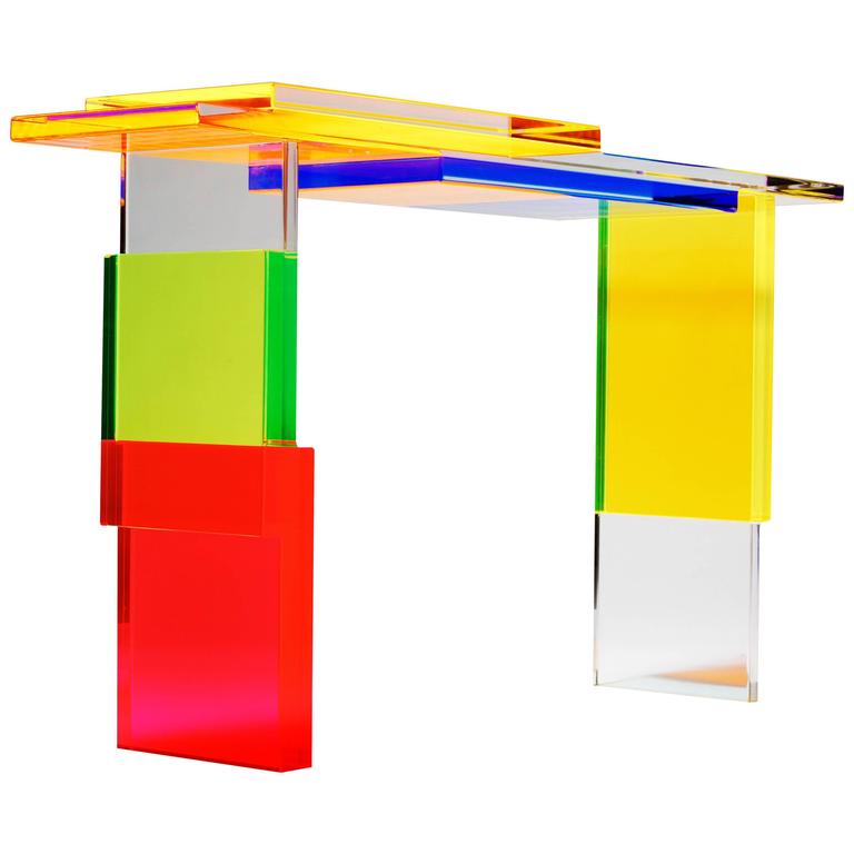 Colorful Destructured Console Table by Charly Bounan For Sale at 1stDibs