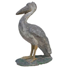 Painted Cement Pelican Garden Ornament