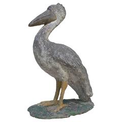 Painted Cement Pelican Garden Ornament 1