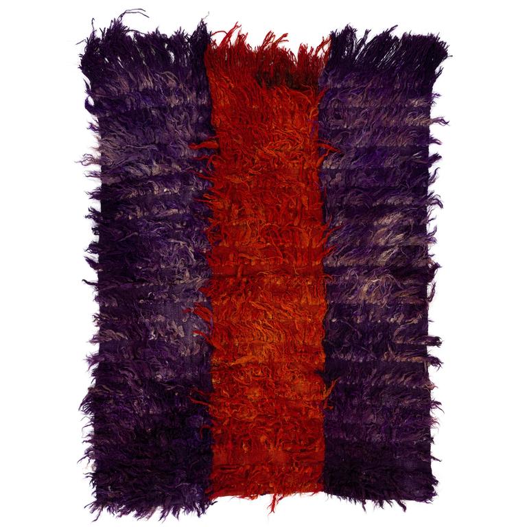 Vintage Turkish Angora "Mohair" Tulu Rug For Sale at 1stdibs