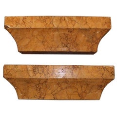 Antique Pair of 19th Century Italian Marbelized Brackets