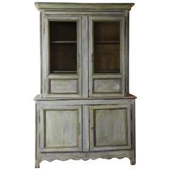 Antique Early 19th Century Provençal Painted Wood Buffet à Deux Corps