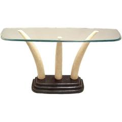Stone and Glass Console Table by Maitland Smith 11