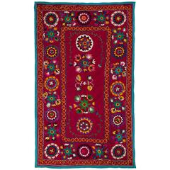Vintage Central Asian Embroidered Wall Hanging or Bed Cover 9
