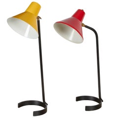 Two Iron and Steel Desk Lamps by JJM Hoogervorst for Anvia, 1960s