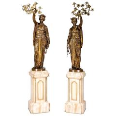 Fine Pair of 19th Century Japanese Lady Sculptures 3