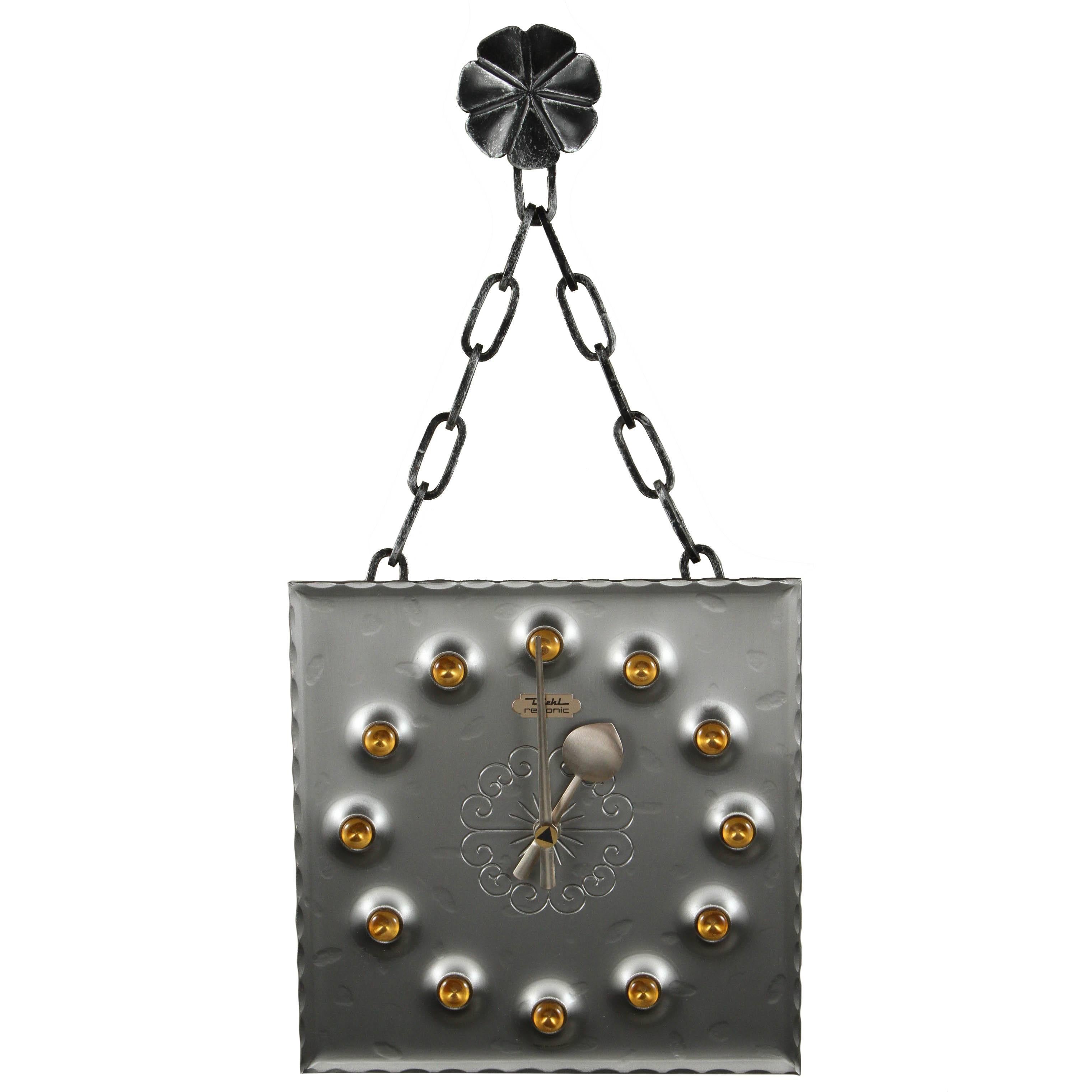 Midcentury Brutalist Mod Wall Clock