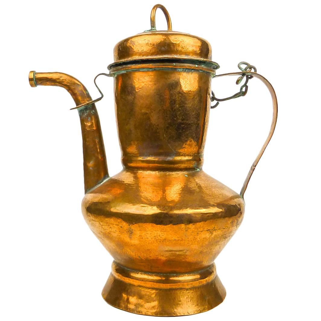 Rare Spanish Copper Ewer, circa 1800 For Sale