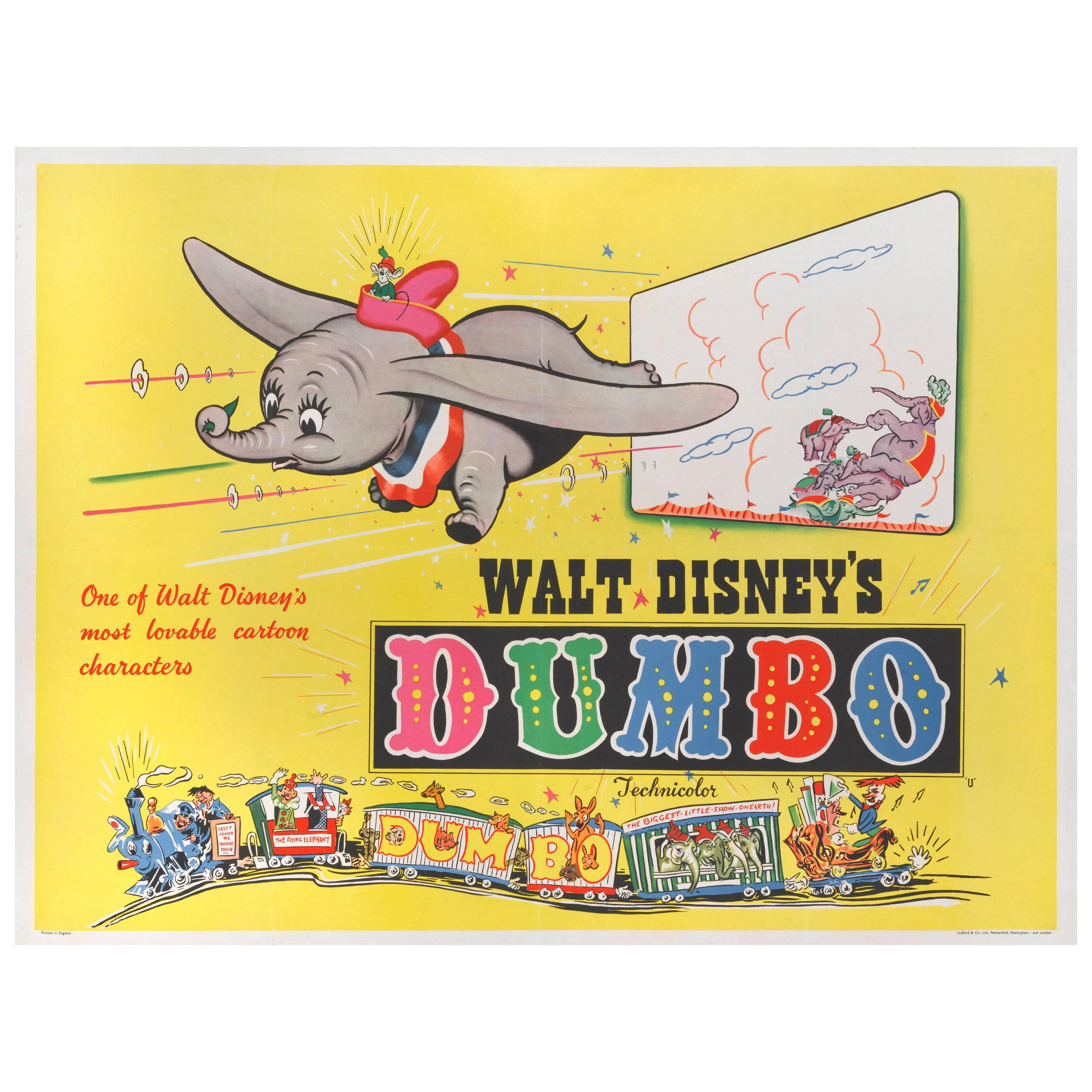 ""Dumbo", Original britisches Filmplakat im Angebot