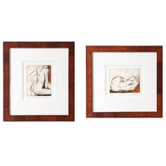 Pair of Female Nude Etchings by Sergei Firer