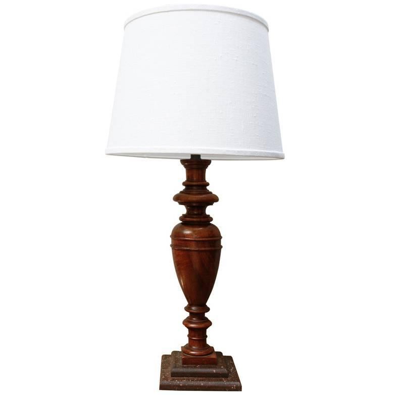 Mid 19th Century French Walnut Table Lamp