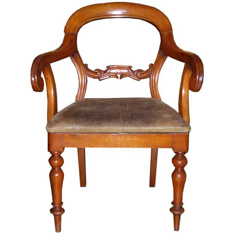 19th Century Carved Walnut Armchair