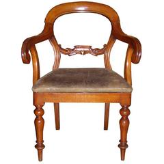 19th Century Carved Walnut Armchair 4